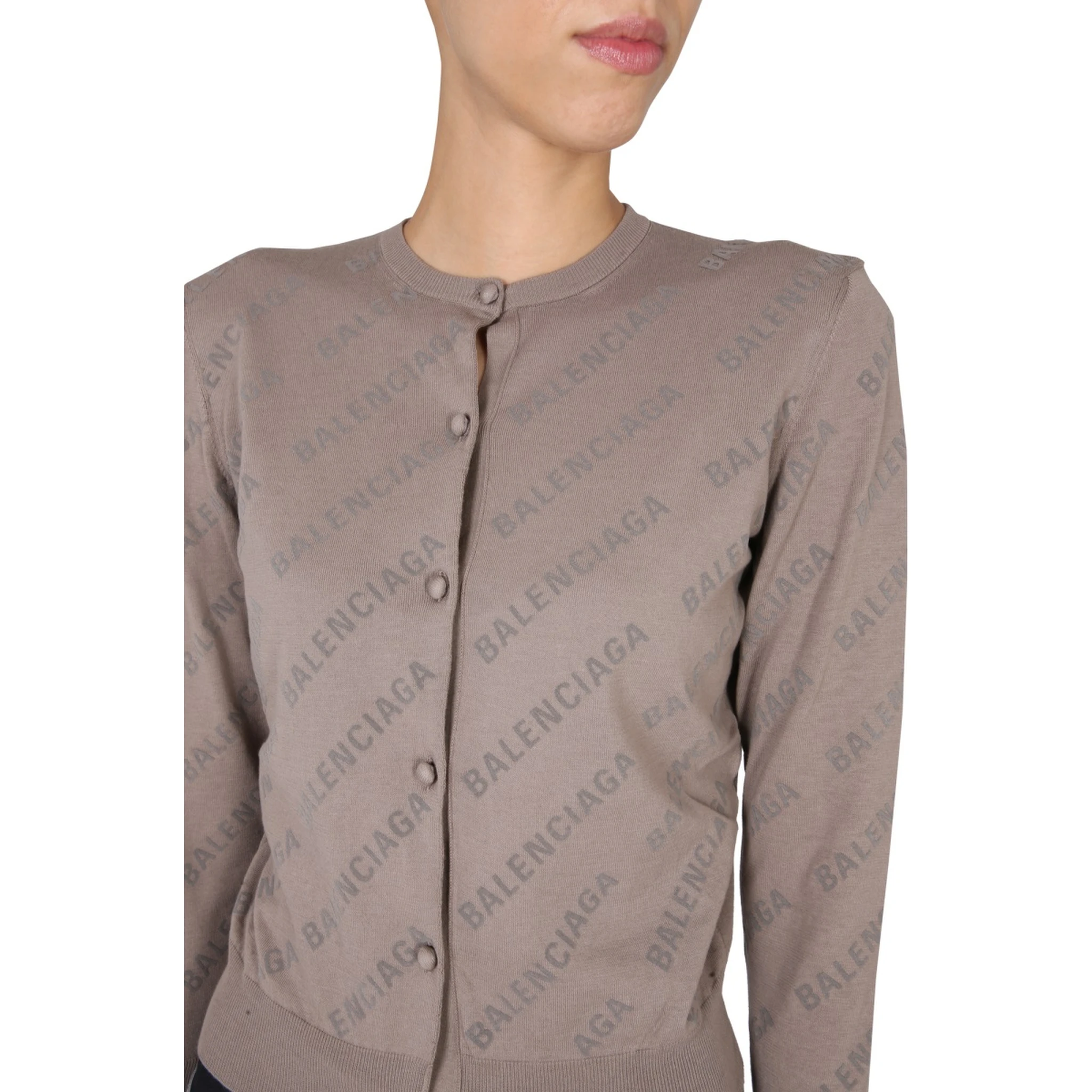 ALLOVER LOGO CROPPED CARDIGAN