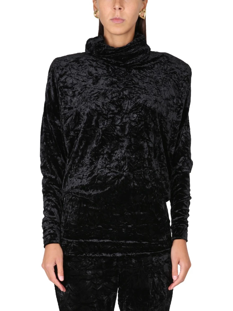VELVET TURTLENECK TOP