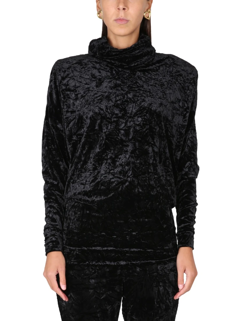 VELVET TURTLENECK TOP