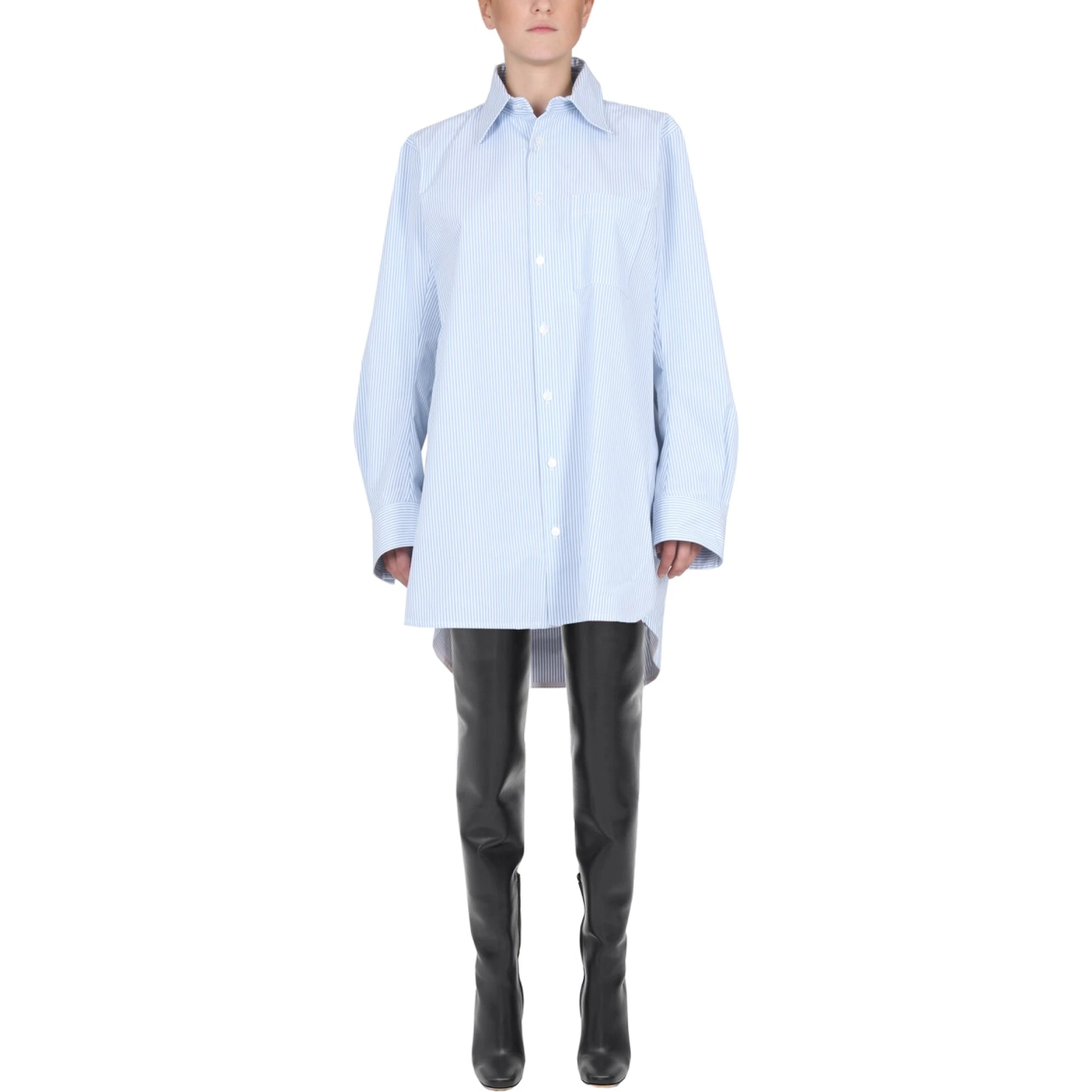 SHIRT WITH CURVED BACK