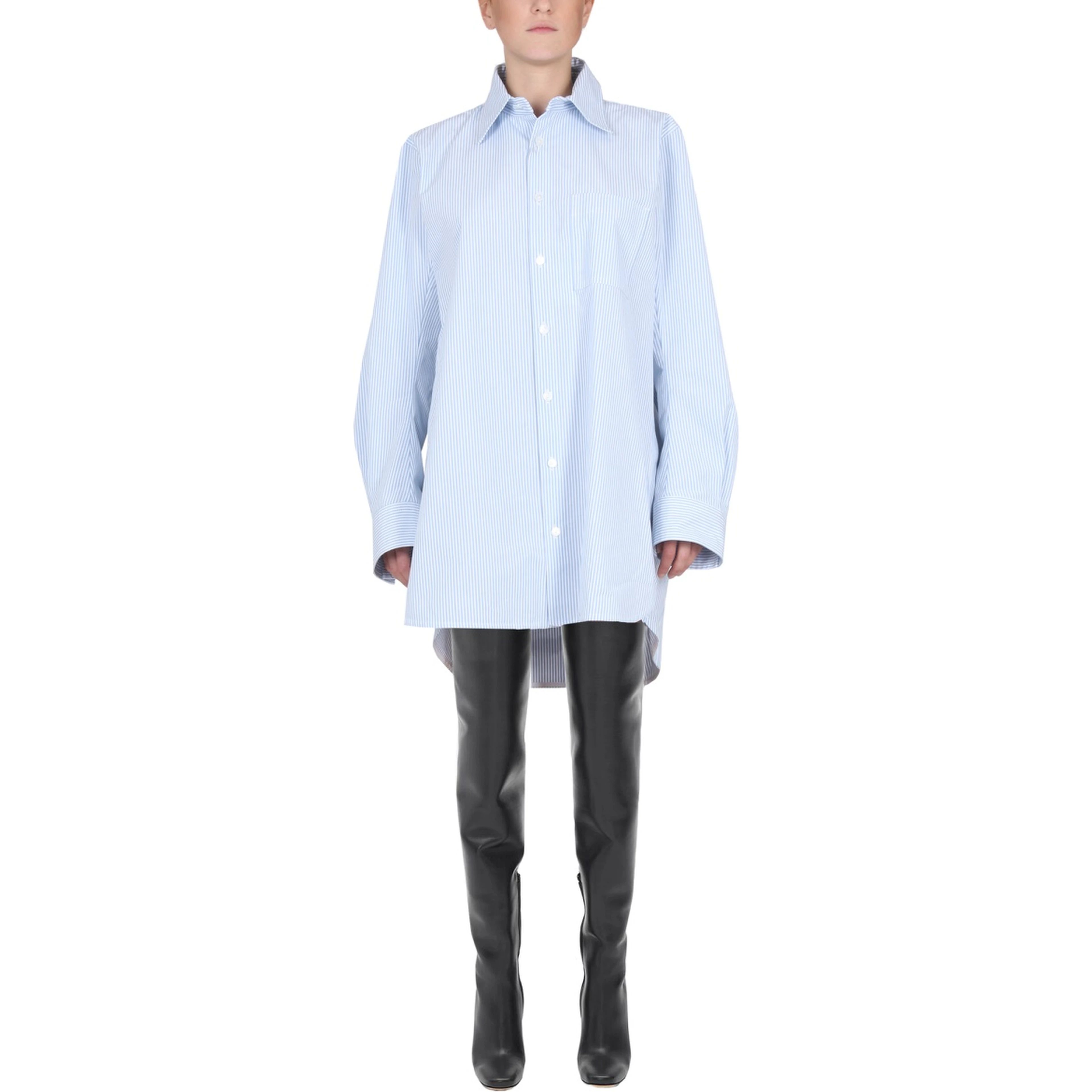 SHIRT WITH CURVED BACK