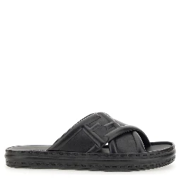 BLACK LEATHER SANDAL