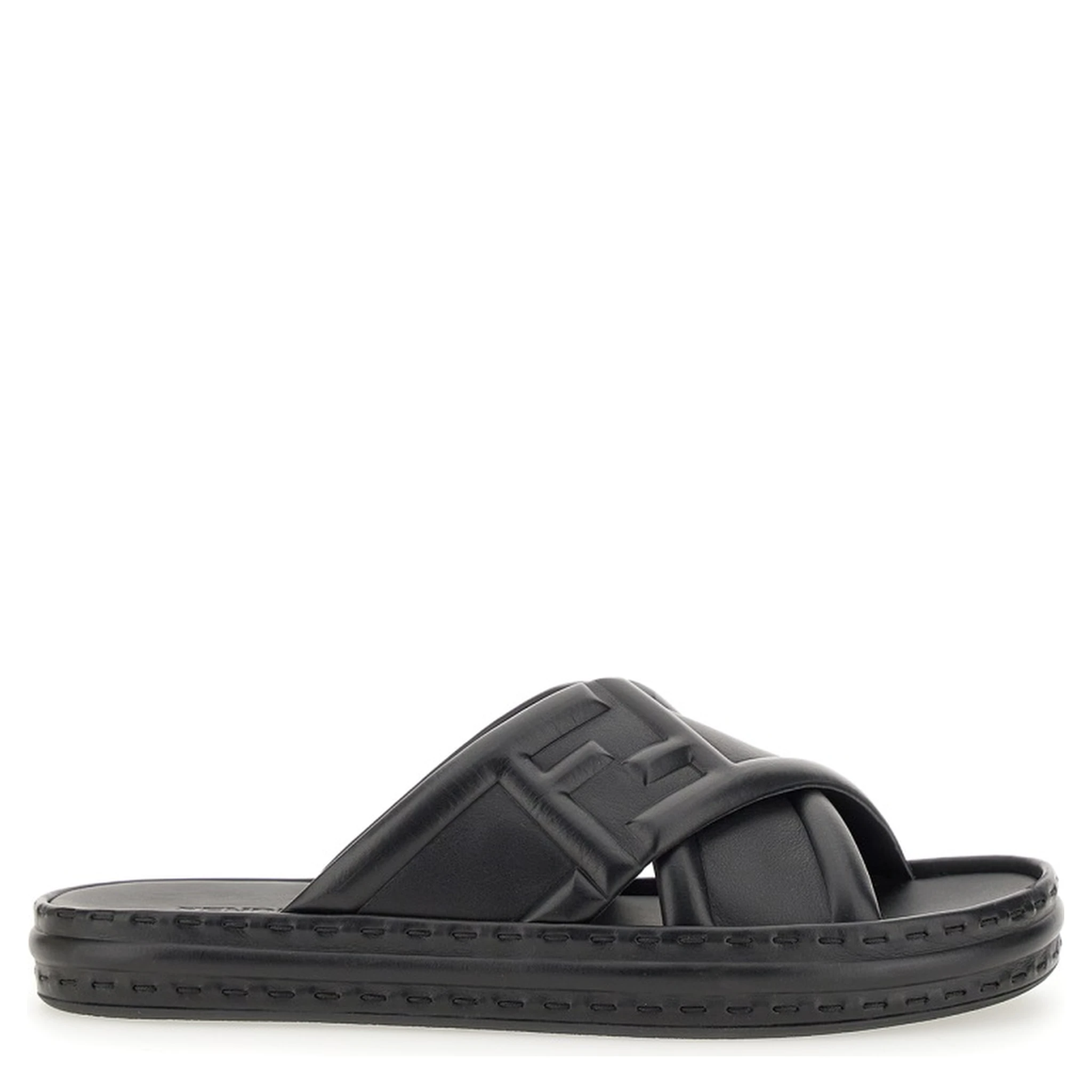 BLACK LEATHER SANDAL