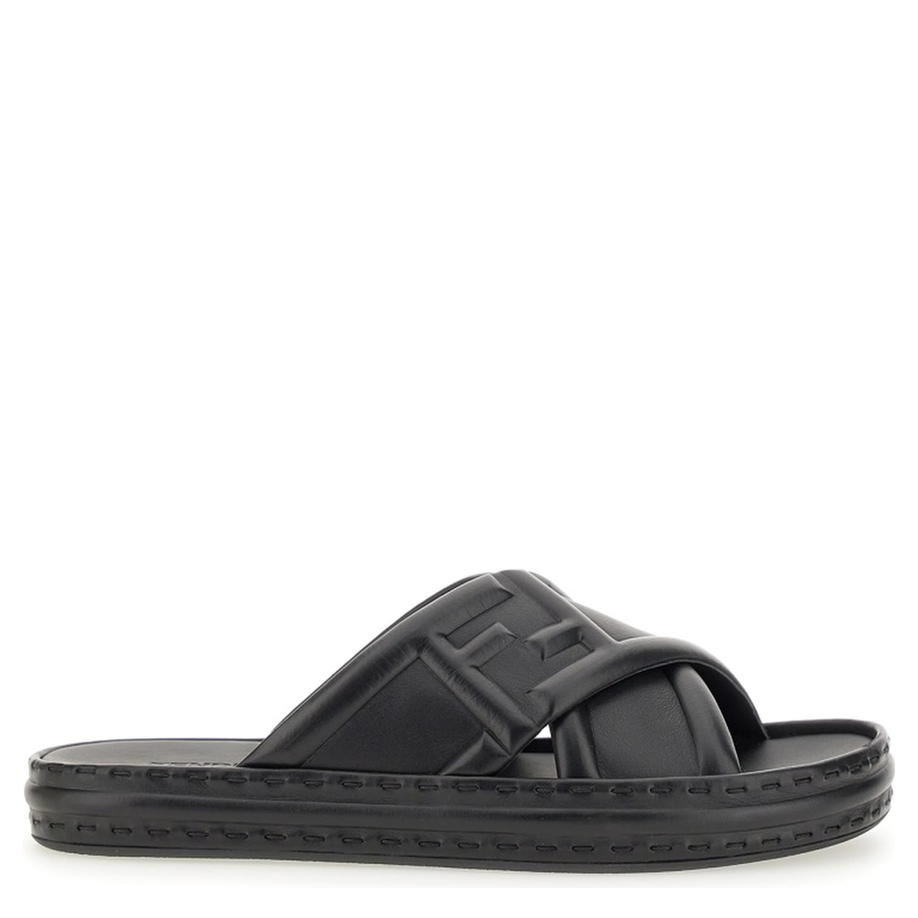 BLACK LEATHER SANDAL
