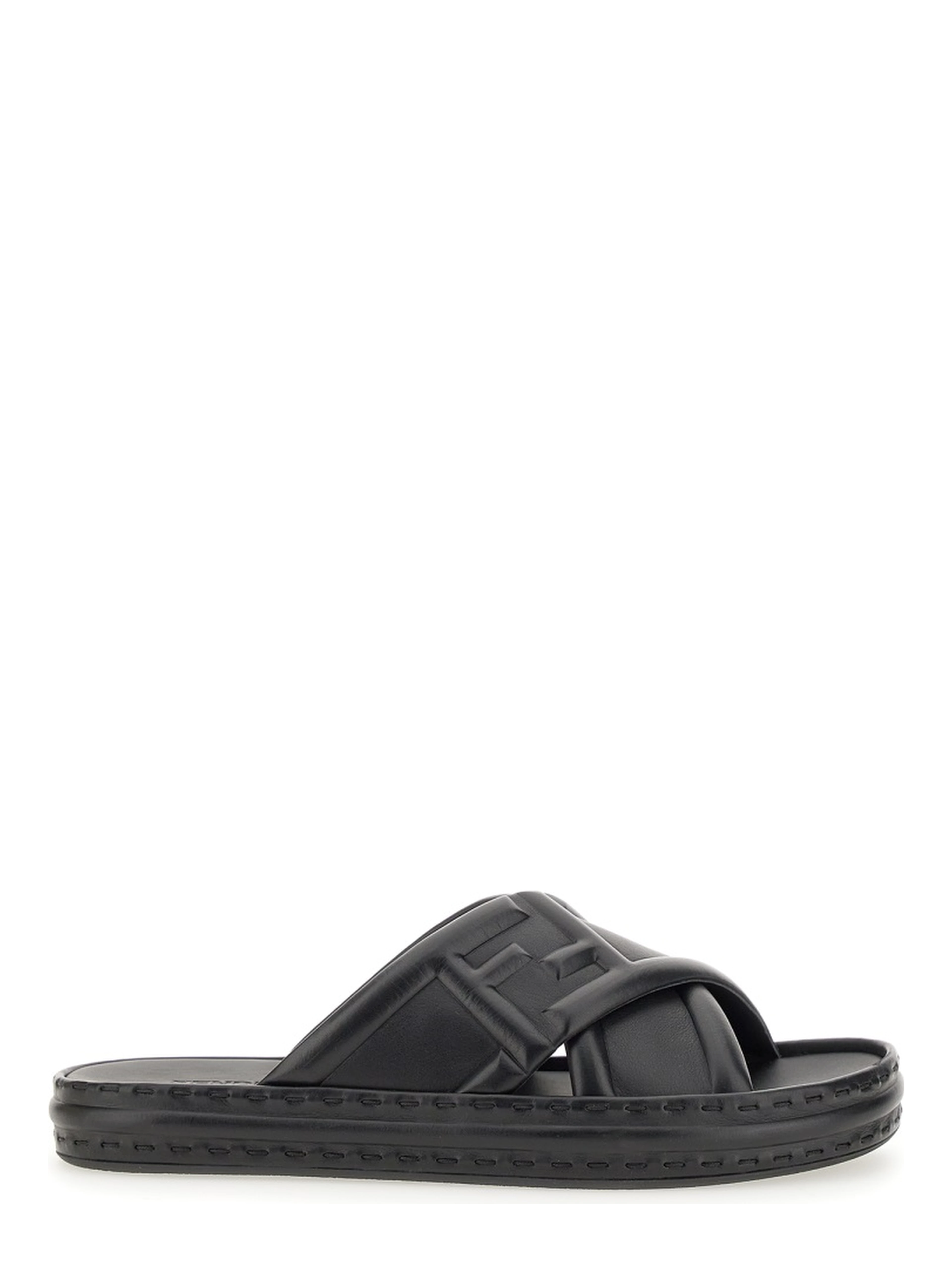 BLACK LEATHER SANDAL