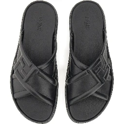 BLACK LEATHER SANDAL