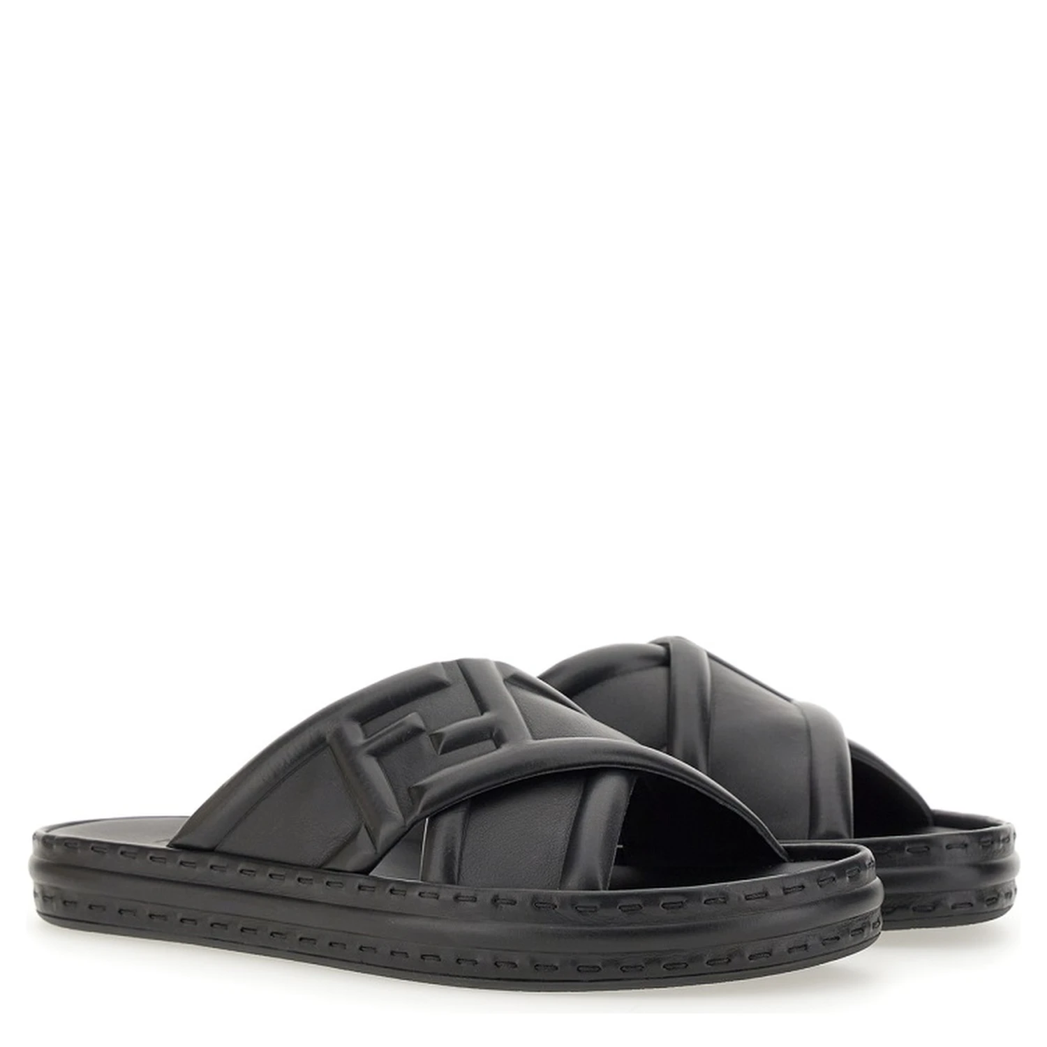 BLACK LEATHER SANDAL