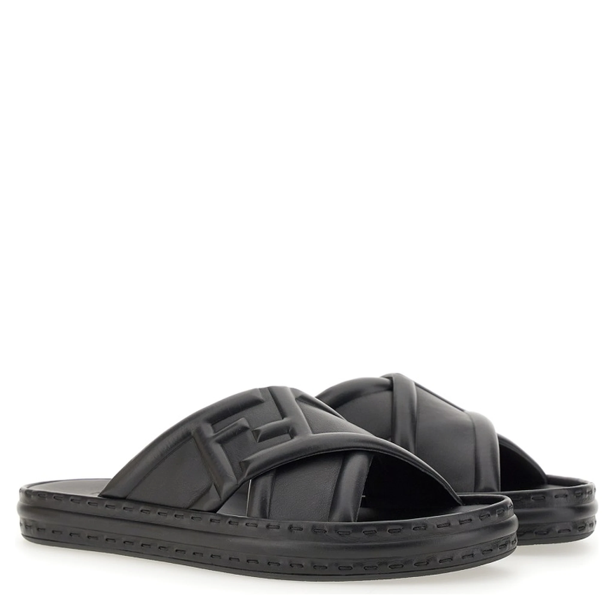 BLACK LEATHER SANDAL