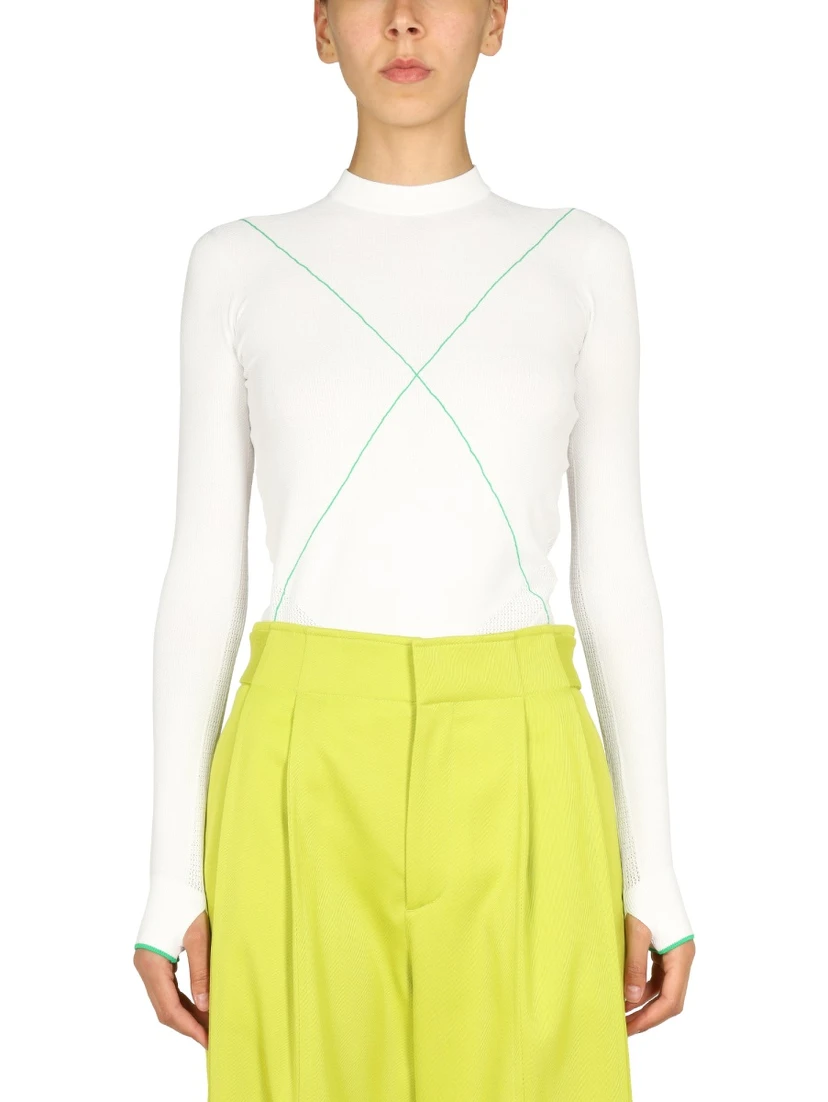 CONTRASTING SEAMS SWEATER