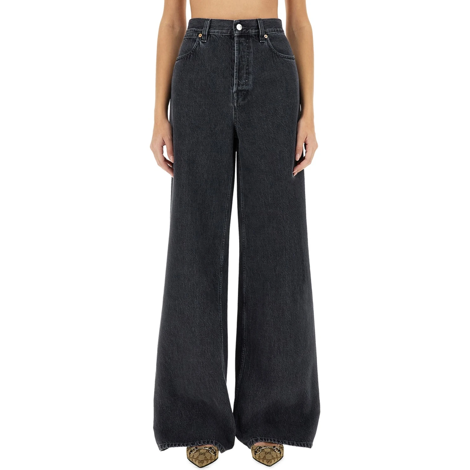 WIDE LEG DENIM PANTS