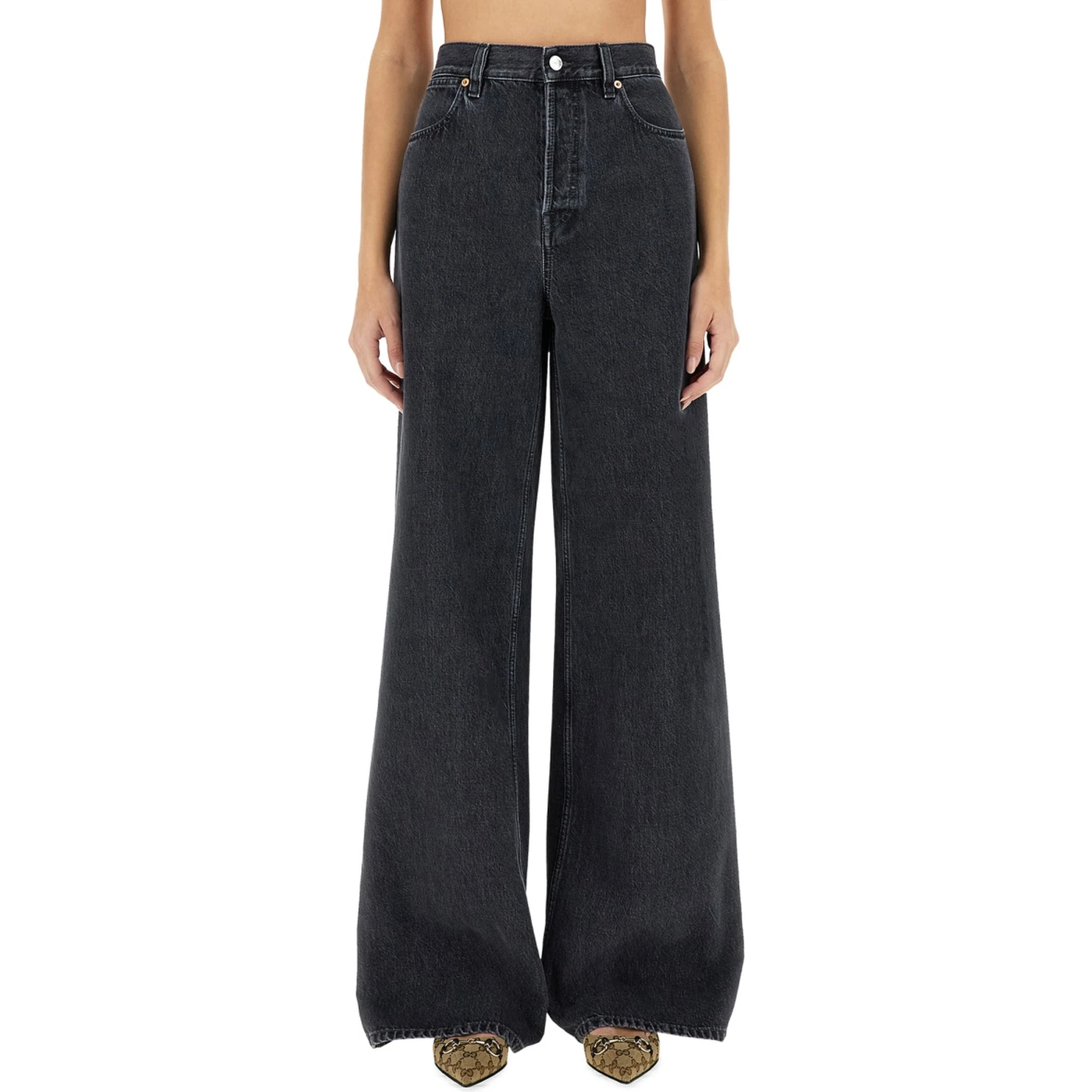 WIDE LEG DENIM PANTS
