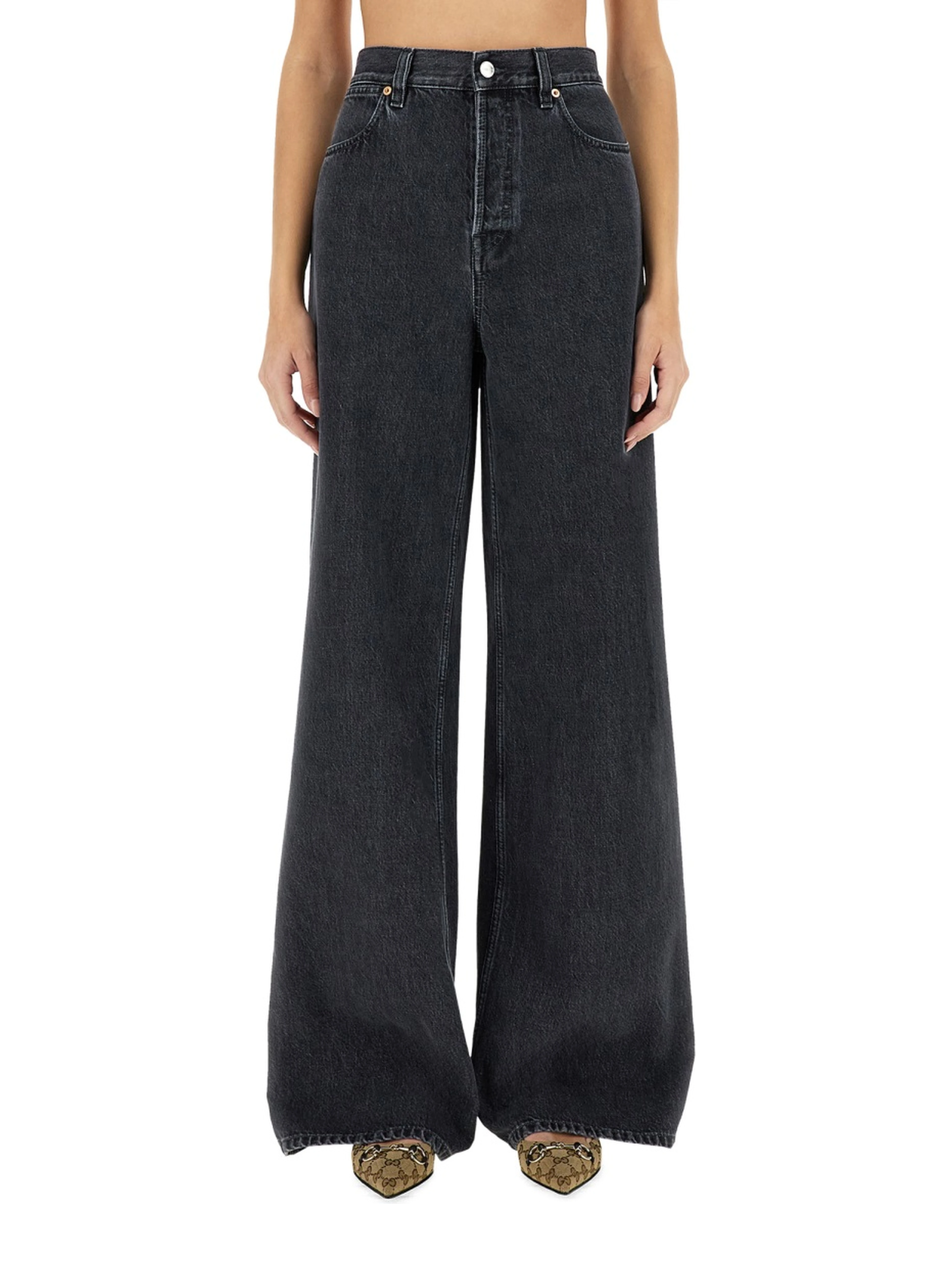 WIDE LEG DENIM PANTS