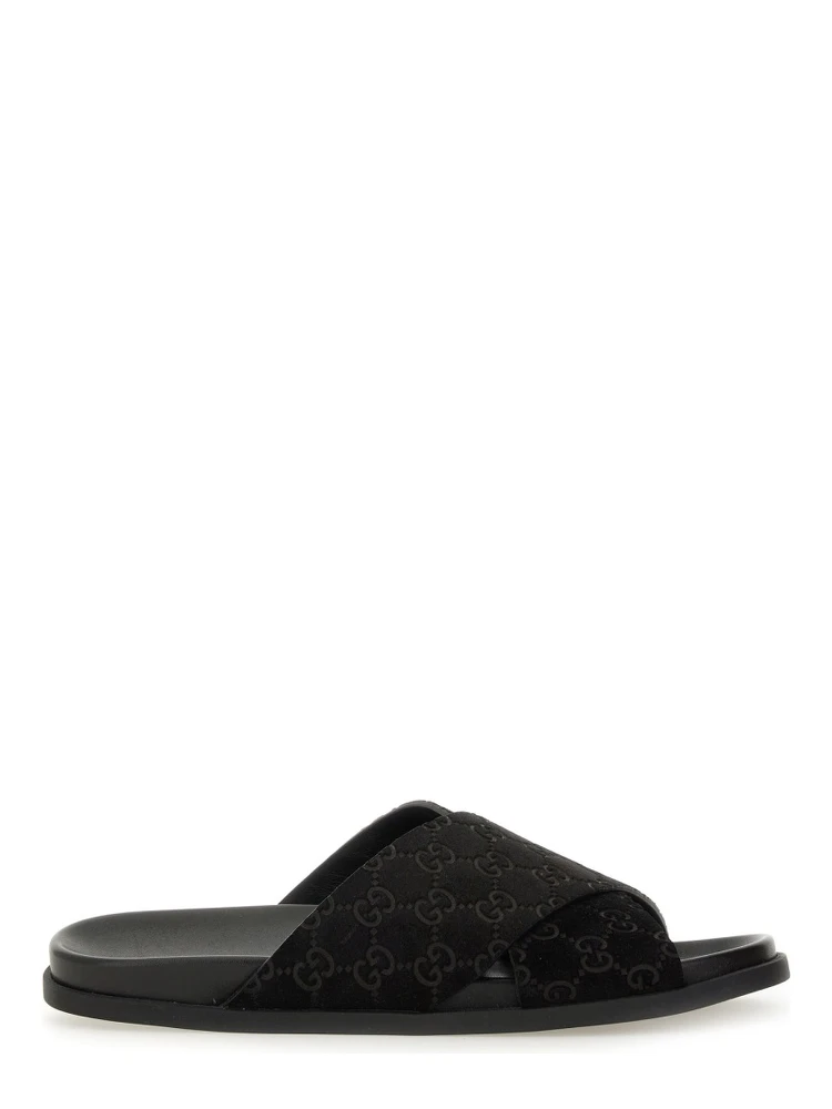 SANDAL SLIDER WITH GG PATTERN