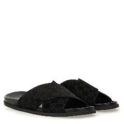 SANDAL SLIDER WITH GG PATTERN