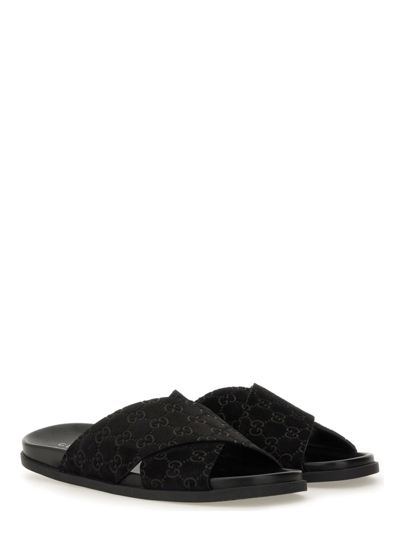 SANDAL SLIDER WITH GG PATTERN