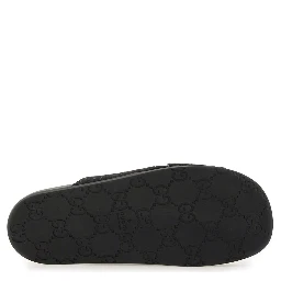 SANDAL SLIDER WITH GG PATTERN