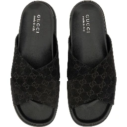 SANDAL SLIDER WITH GG PATTERN