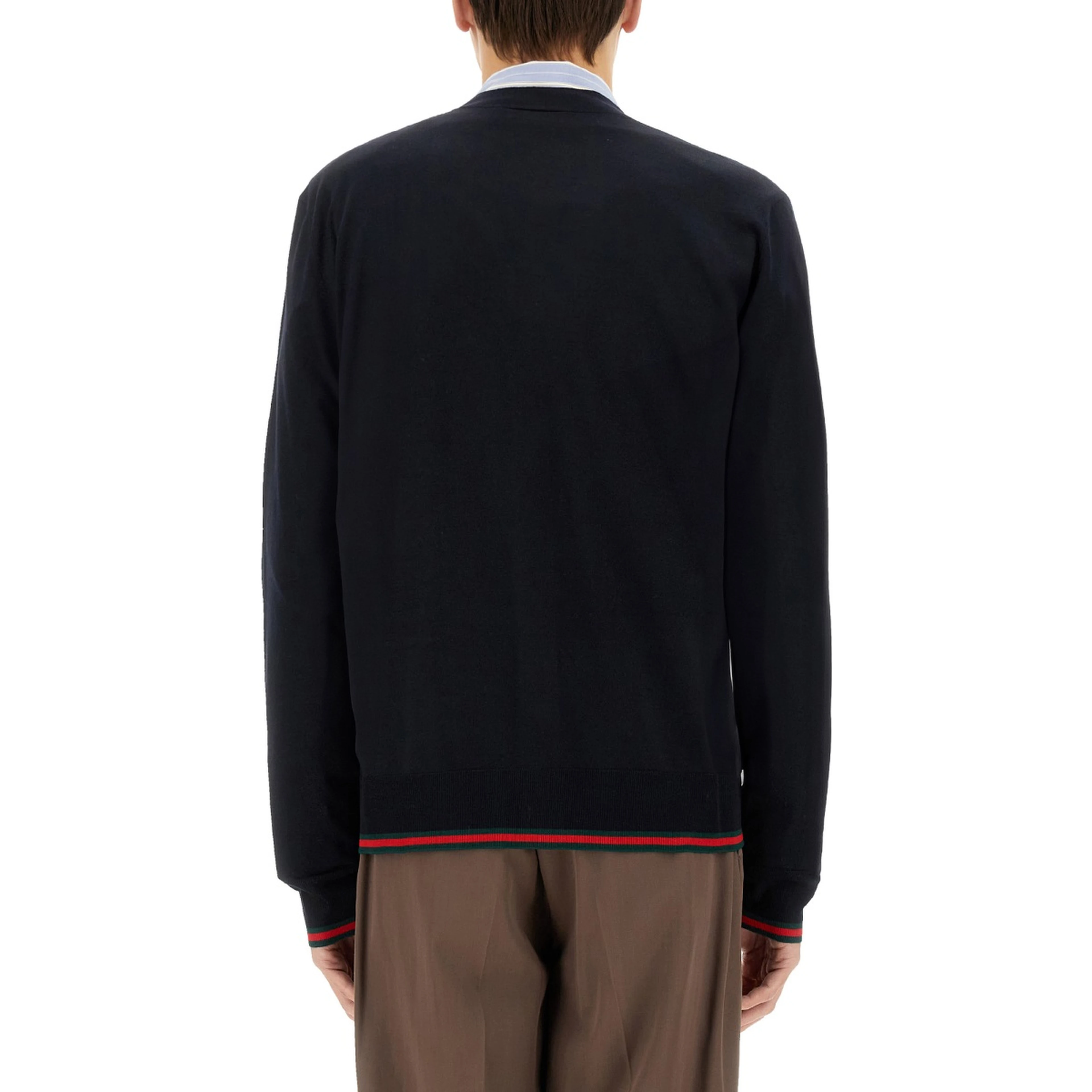 KNITTED WOOL CARDIGAN WITH WEB PATTERN