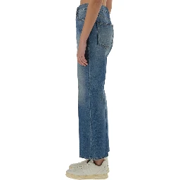 DENIM PANTS WITH LOGO LABEL