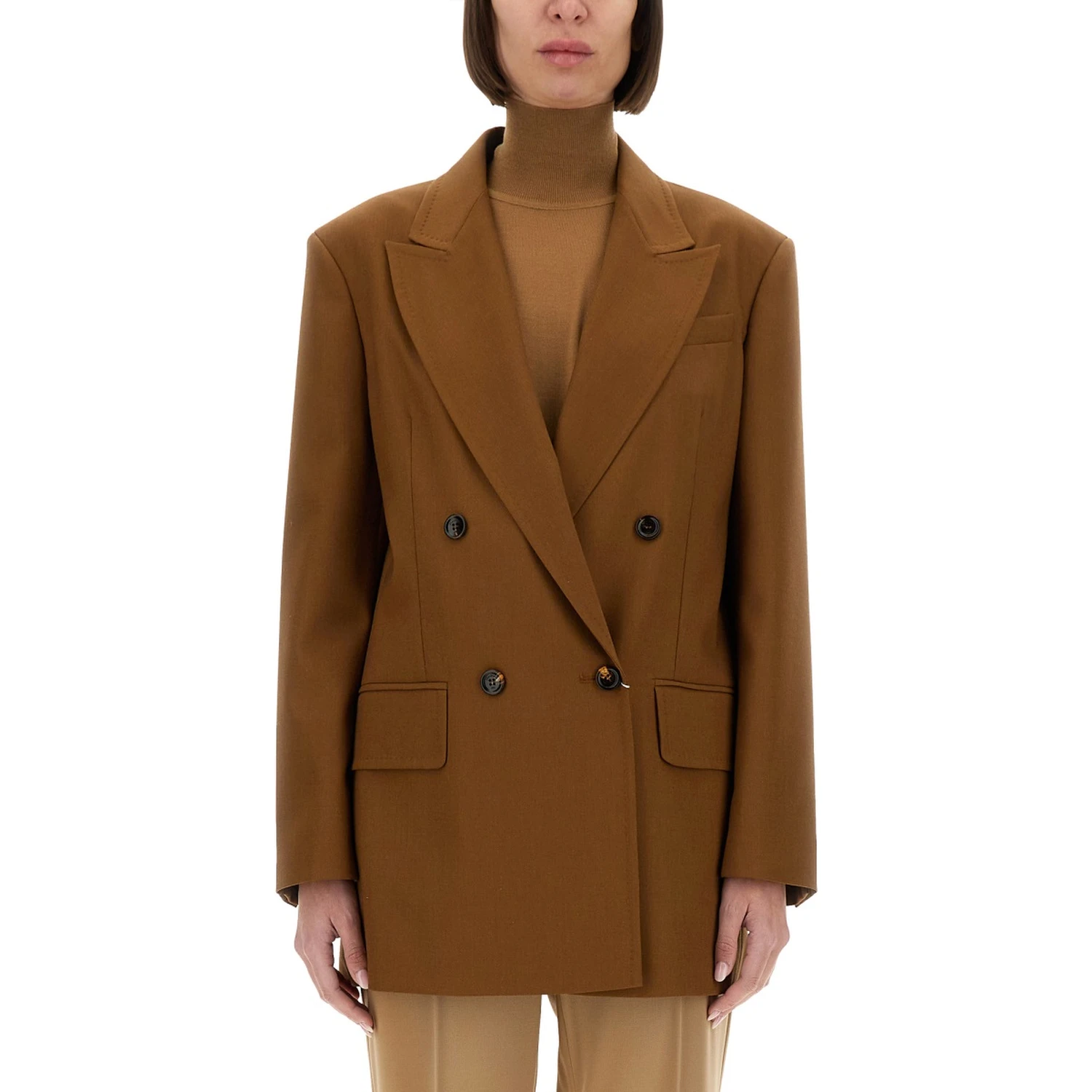 WOOL BLEND DOUBLE-BREASTED JACKET