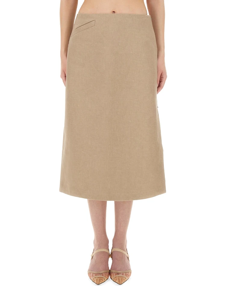 WAXED LINEN SKIRT