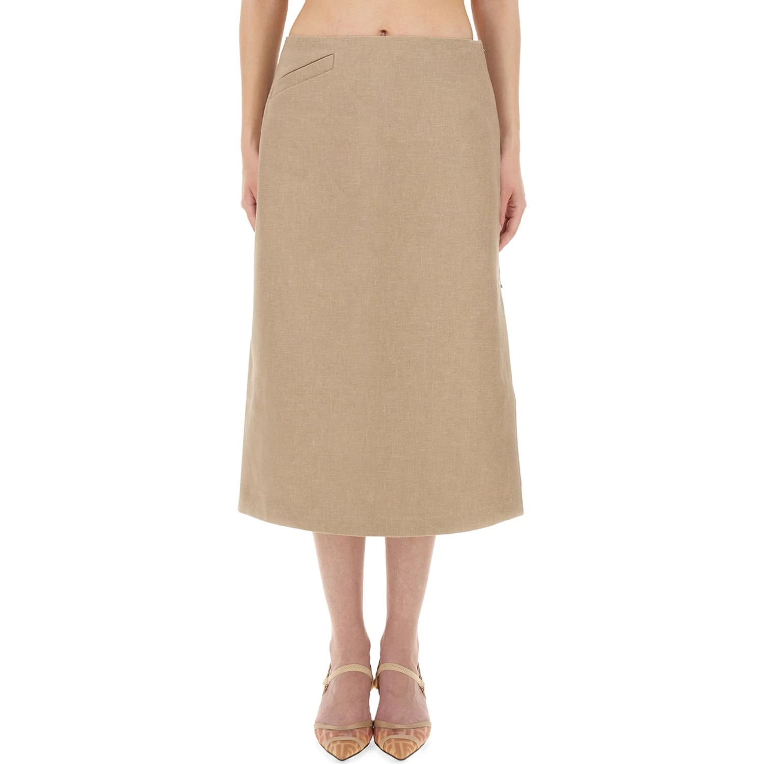 WAXED LINEN SKIRT