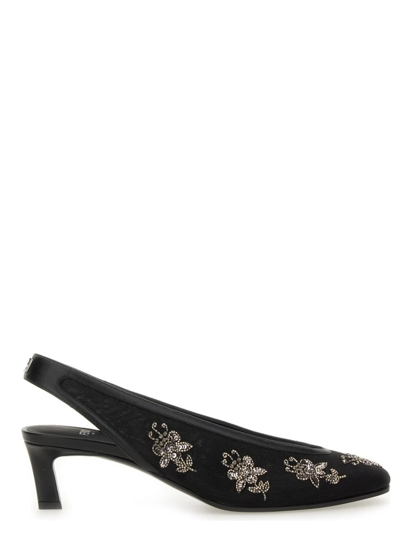 SLINGBACK WITH EMBROIDERY