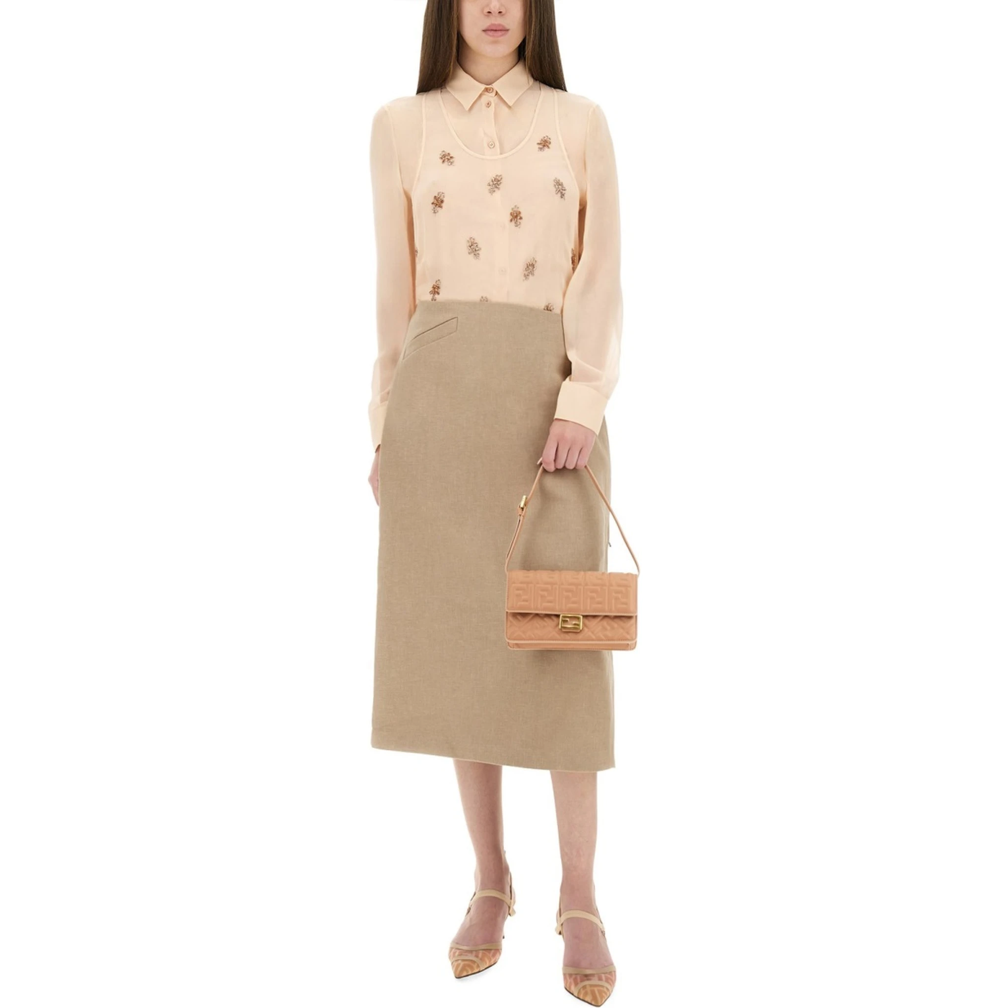 WAXED LINEN SKIRT