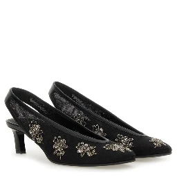 SLINGBACK WITH EMBROIDERY