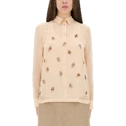 EMBROIDERED GEORGETTE TOP