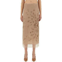 TULLE SKIRT WITH EMBROIDERY