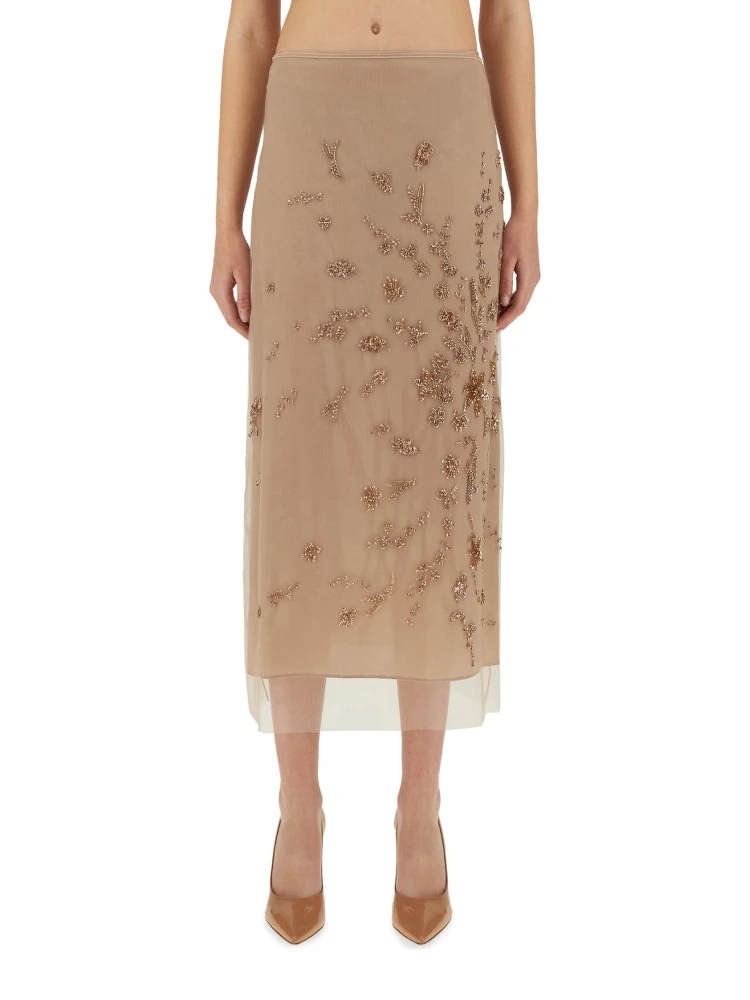 TULLE SKIRT WITH EMBROIDERY
