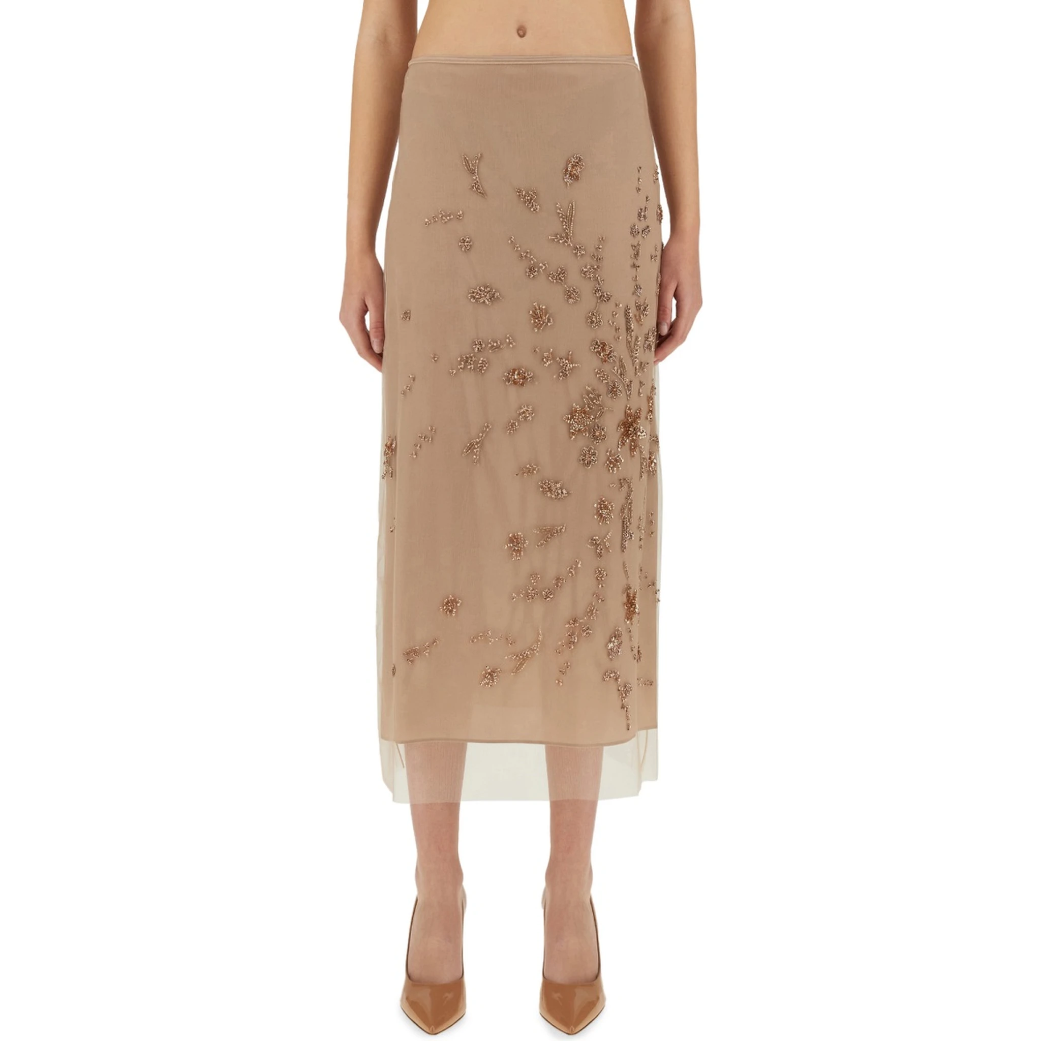 TULLE SKIRT WITH EMBROIDERY