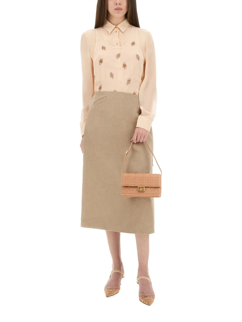 EMBROIDERED GEORGETTE TOP