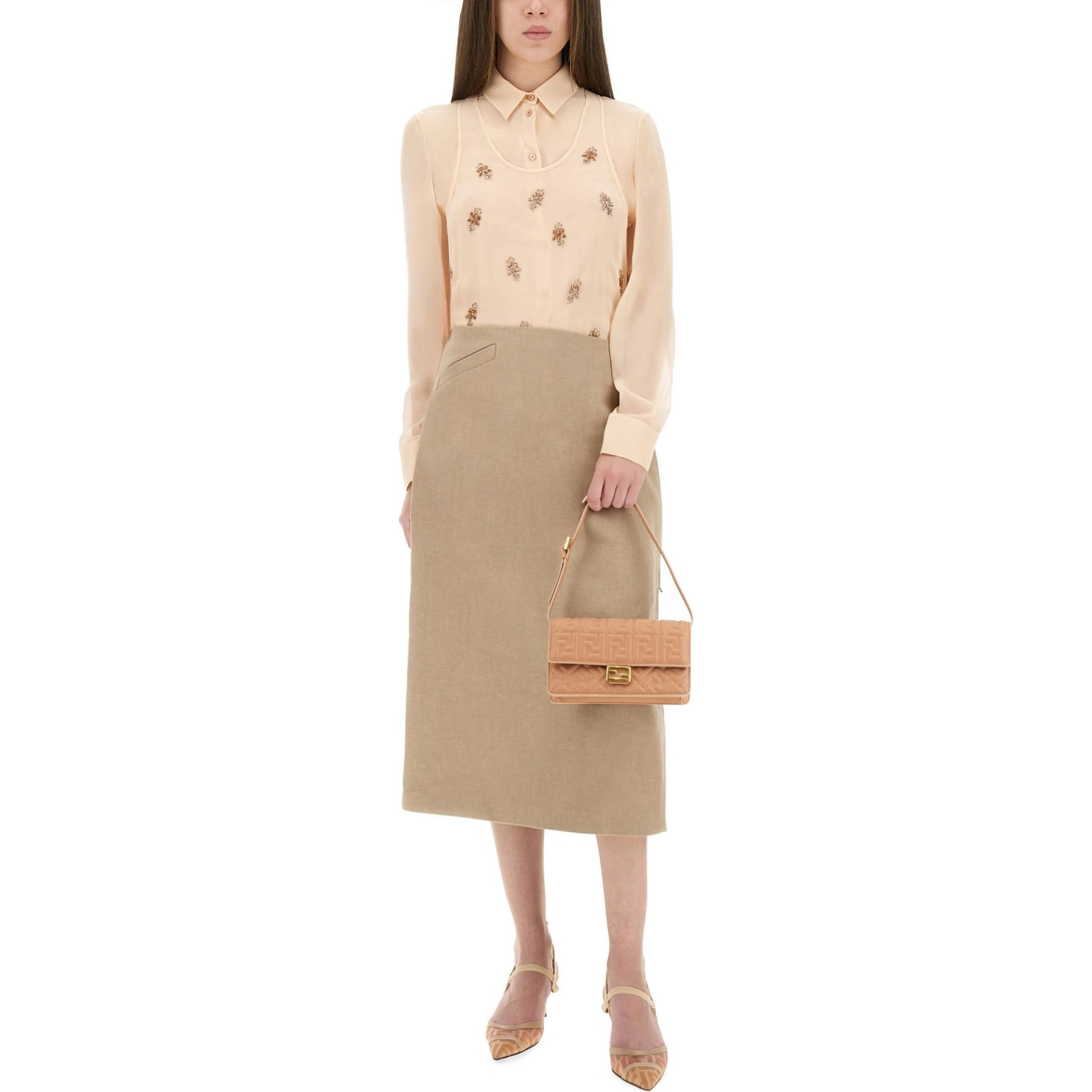 EMBROIDERED GEORGETTE TOP