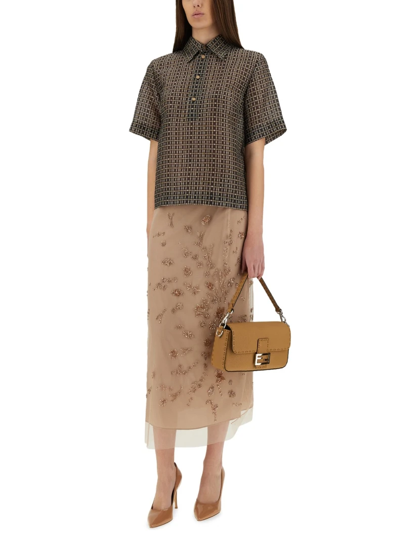 TULLE SKIRT WITH EMBROIDERY