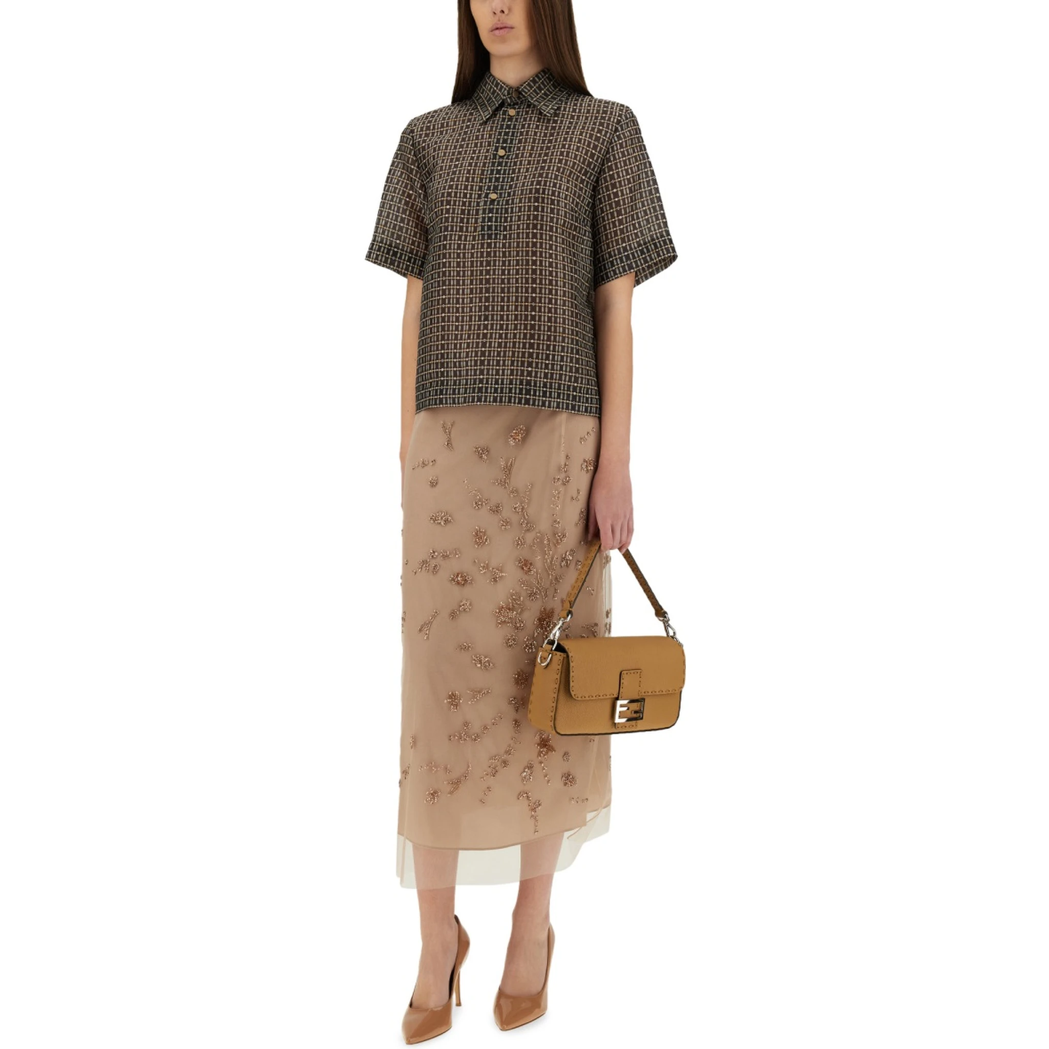TULLE SKIRT WITH EMBROIDERY