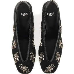 SLINGBACK WITH EMBROIDERY