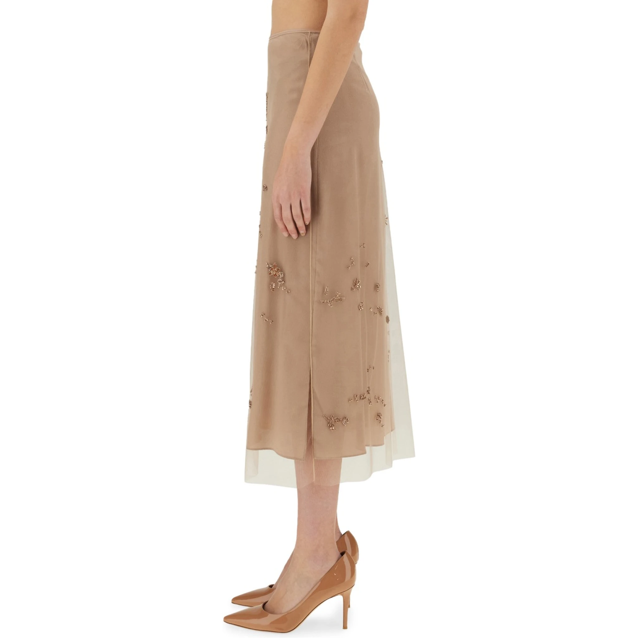 TULLE SKIRT WITH EMBROIDERY