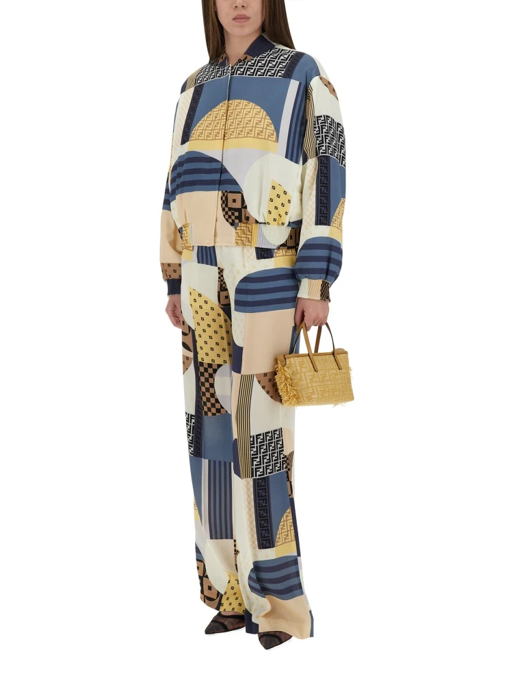 PATCHWORK PRINT SILK PANTS alternative