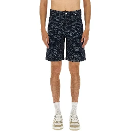 FF JACQUARD DENIM SHORTS