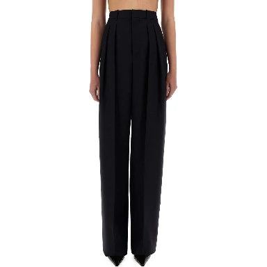 WIDE-LEG PANTS IN GRAIN DE POUDRE