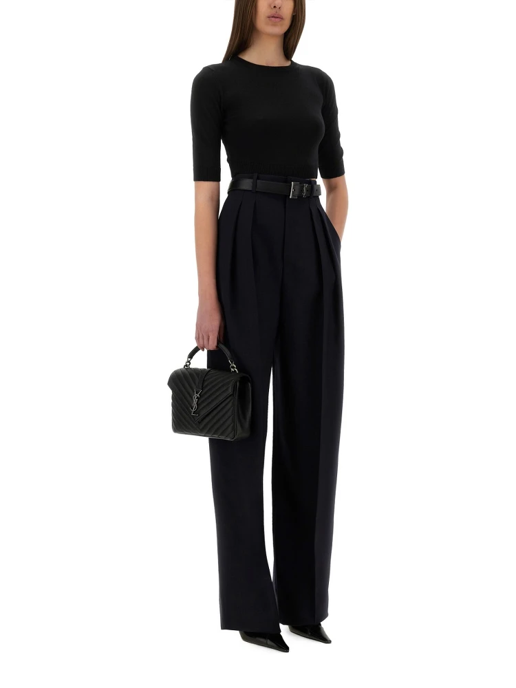 WIDE-LEG PANTS IN GRAIN DE POUDRE alternative