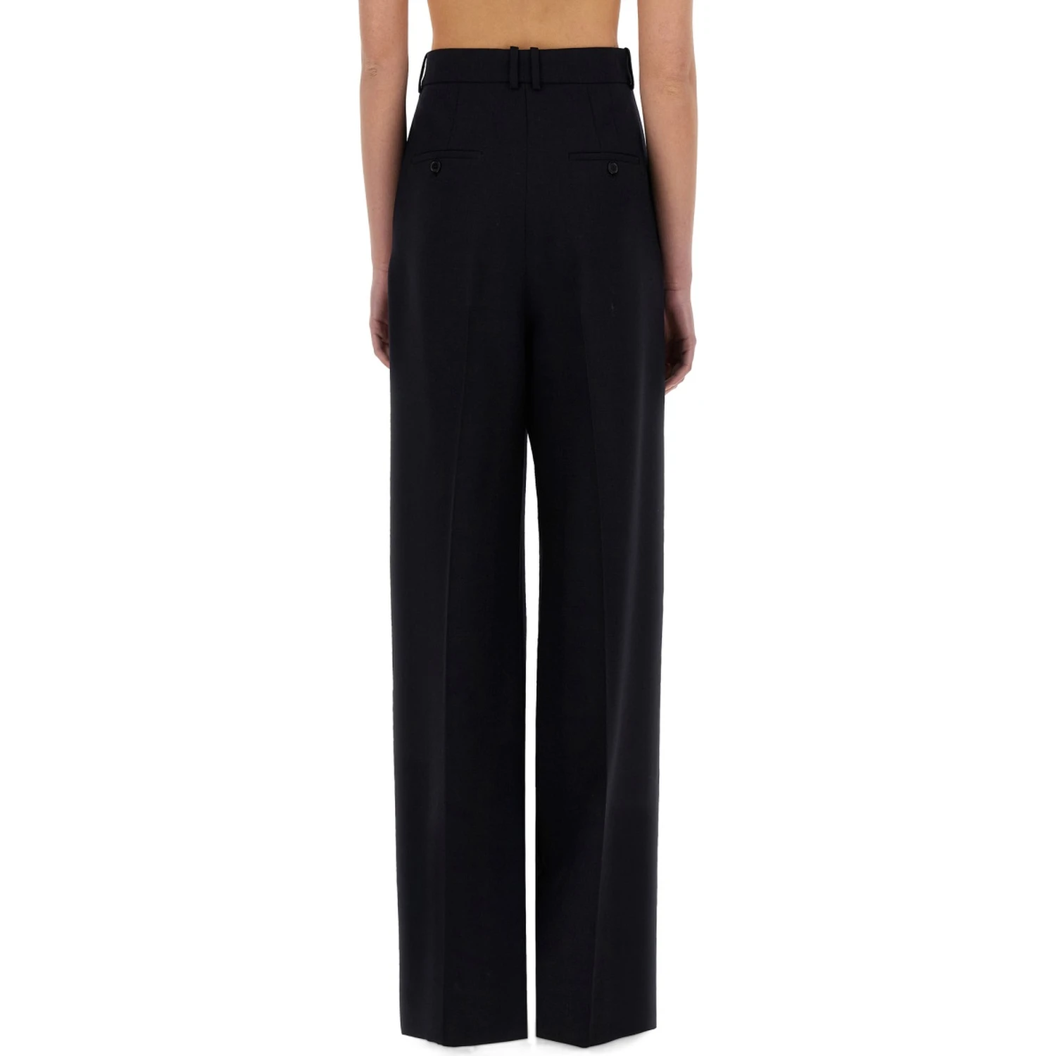 WIDE-LEG PANTS IN GRAIN DE POUDRE