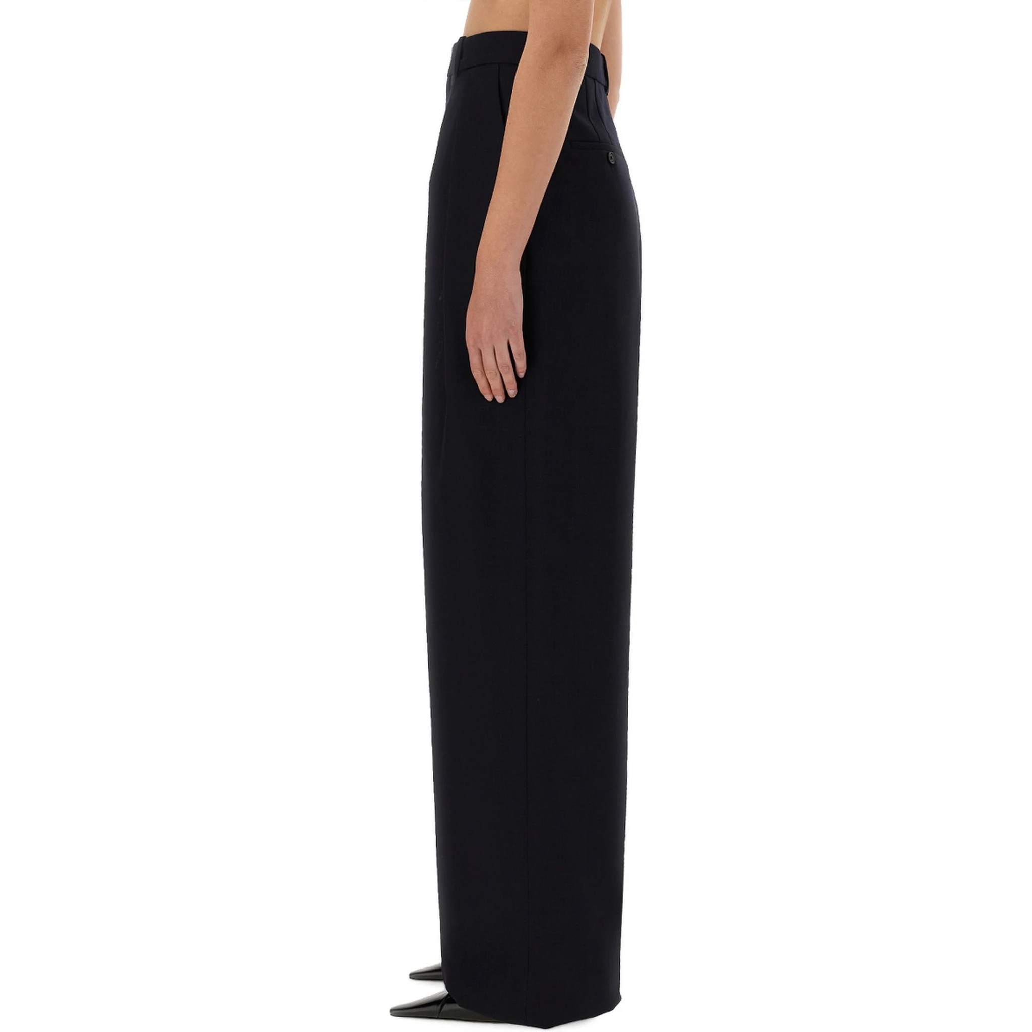 WIDE-LEG PANTS IN GRAIN DE POUDRE