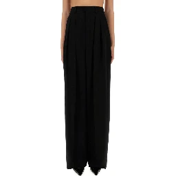 WIDE-LEG PANTS IN GRAIN DE POUDRE