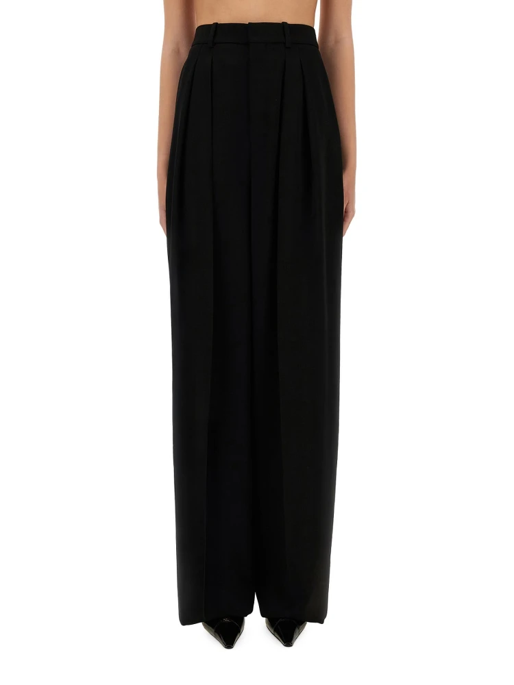 WIDE-LEG PANTS IN GRAIN DE POUDRE