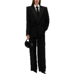 WIDE-LEG PANTS IN GRAIN DE POUDRE
