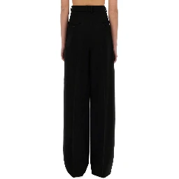 WIDE-LEG PANTS IN GRAIN DE POUDRE