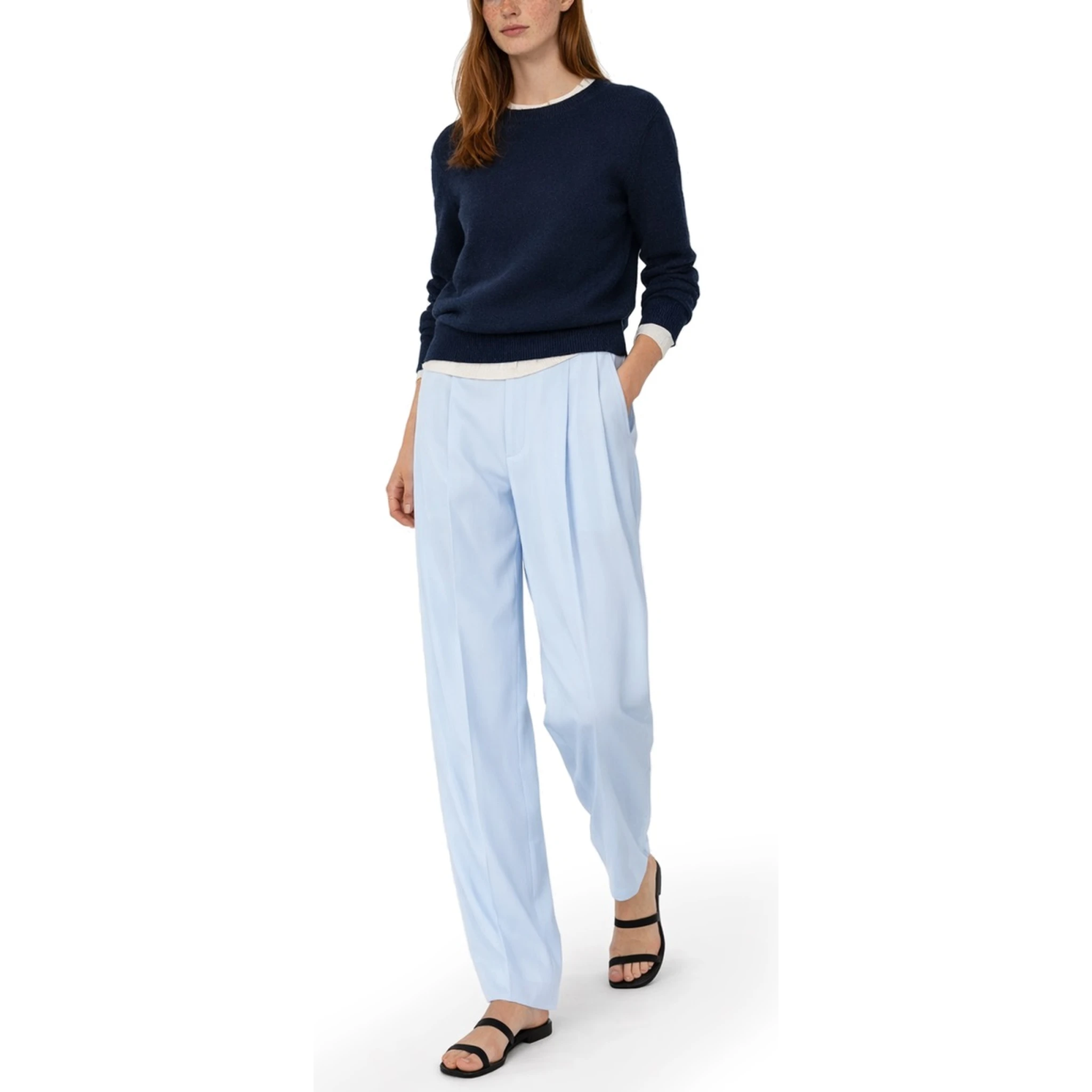 SILK BLEND TAILORED PANTS